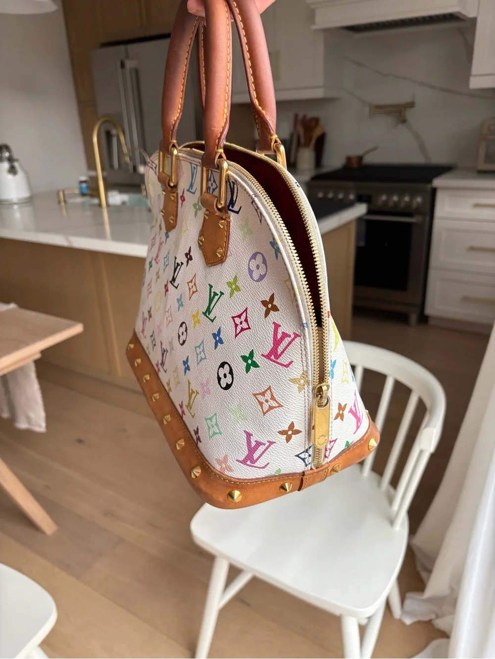 Authentic Louis Vuitton x Takashi Murakami White Multicolor Alma PM Bag 2003 - Picture 7 of 10